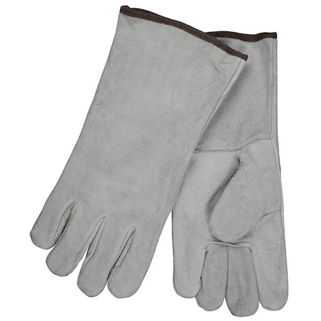 Mcr Safety Welding Gloves, X-Large, Leather, Gray, Fleece Lining, PR 4150B